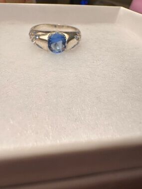 Silver Blue Crystal Ring - Elegant Women's Fashion Jewelry